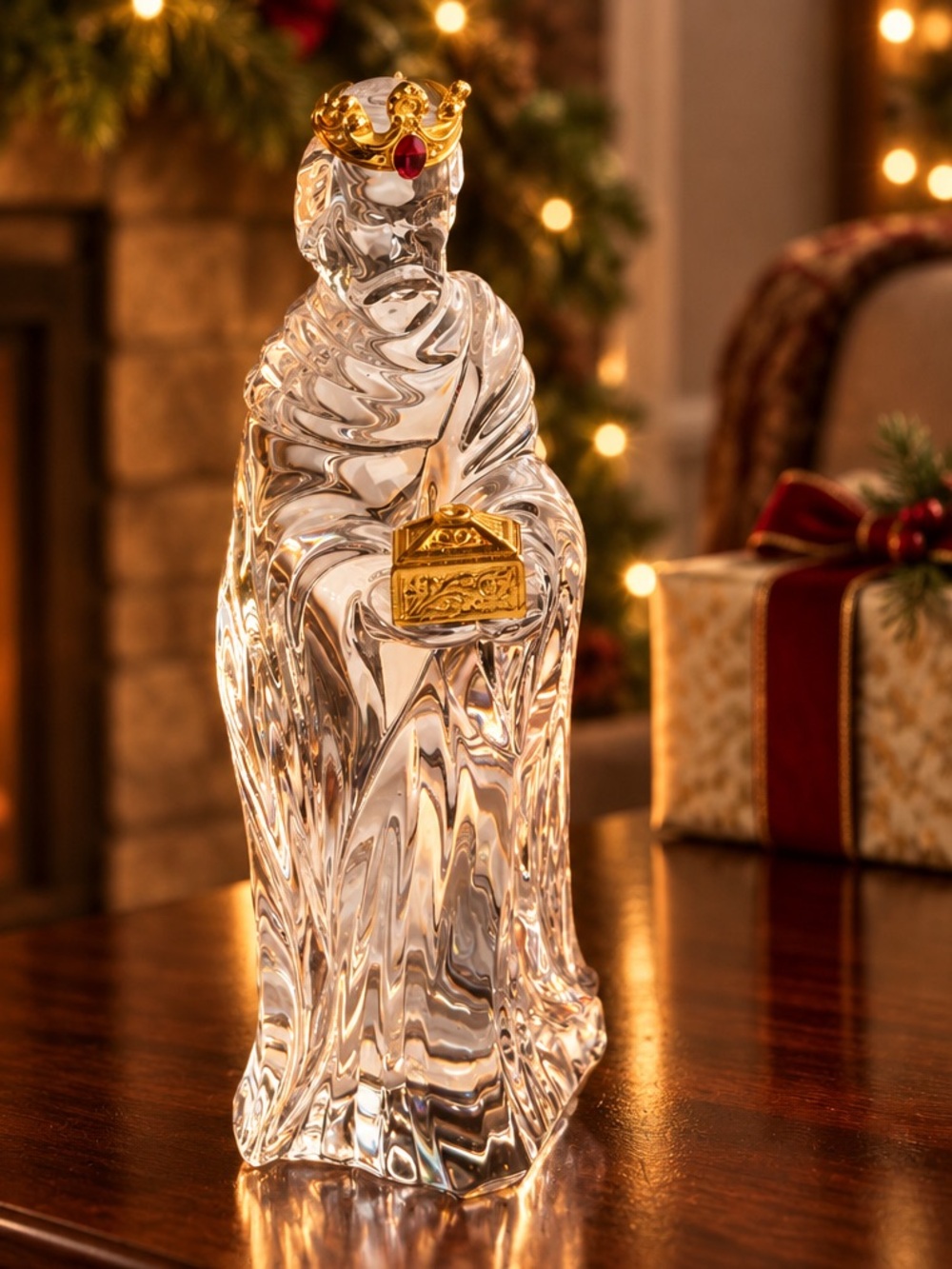 Gorham Wise Man Nativity King Melchior Figurine Gold Accents Germany 6.75 in
